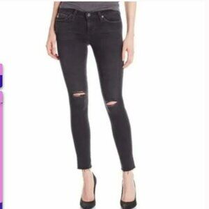 AG - The Legging Ankle Super Skinny Ankle Distressed Jeans in Black - Si…